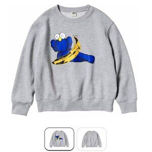 KAWS x Andy Warhol Banana Gray Crewneck Sweatshirt (Uniqlo UT) – Size Large – Ne